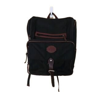 FILSON Utilatarian Brown Leather Accent Backpack 15x12x6 Laptop Sleeve